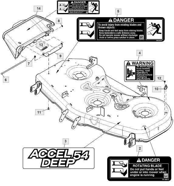 John Deere Mower Deck AUC10386 Z375R ZTrak Mower 54A Deck